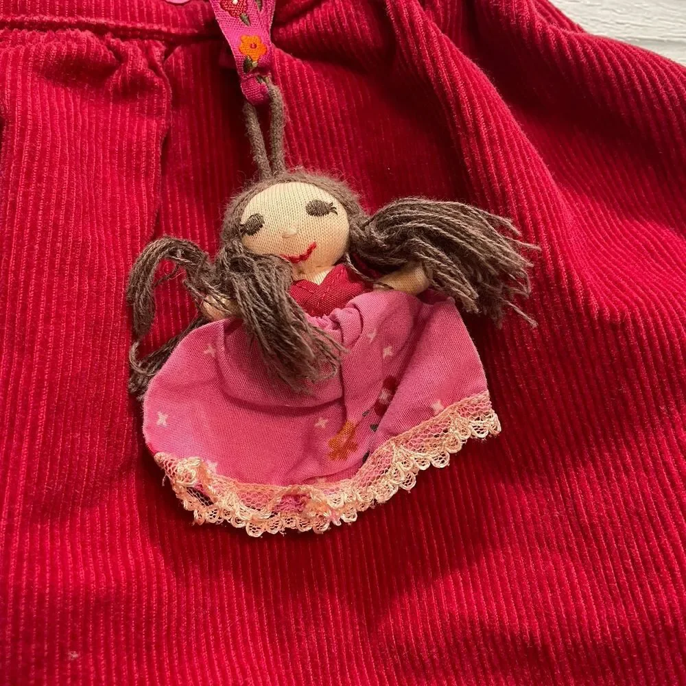 Gymboree Baby Girl Clothes Peruvian Doll Red‎ Corduroy Jumper Dress 18/24 months